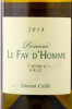 этикетка французское вино domaine le fay d`homme 0.75л