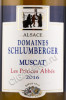 этикетка французское вино domaines schlumberger muscat les princes abbes 0.75л