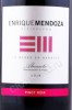 этикетка вино enrique mendoza pinot noir 0.75л