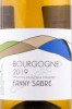 этикетка вино fanny sabre bourgogne 0.75л
