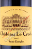этикетка французское вино le saint-estephe du chateau le crock 0.75л