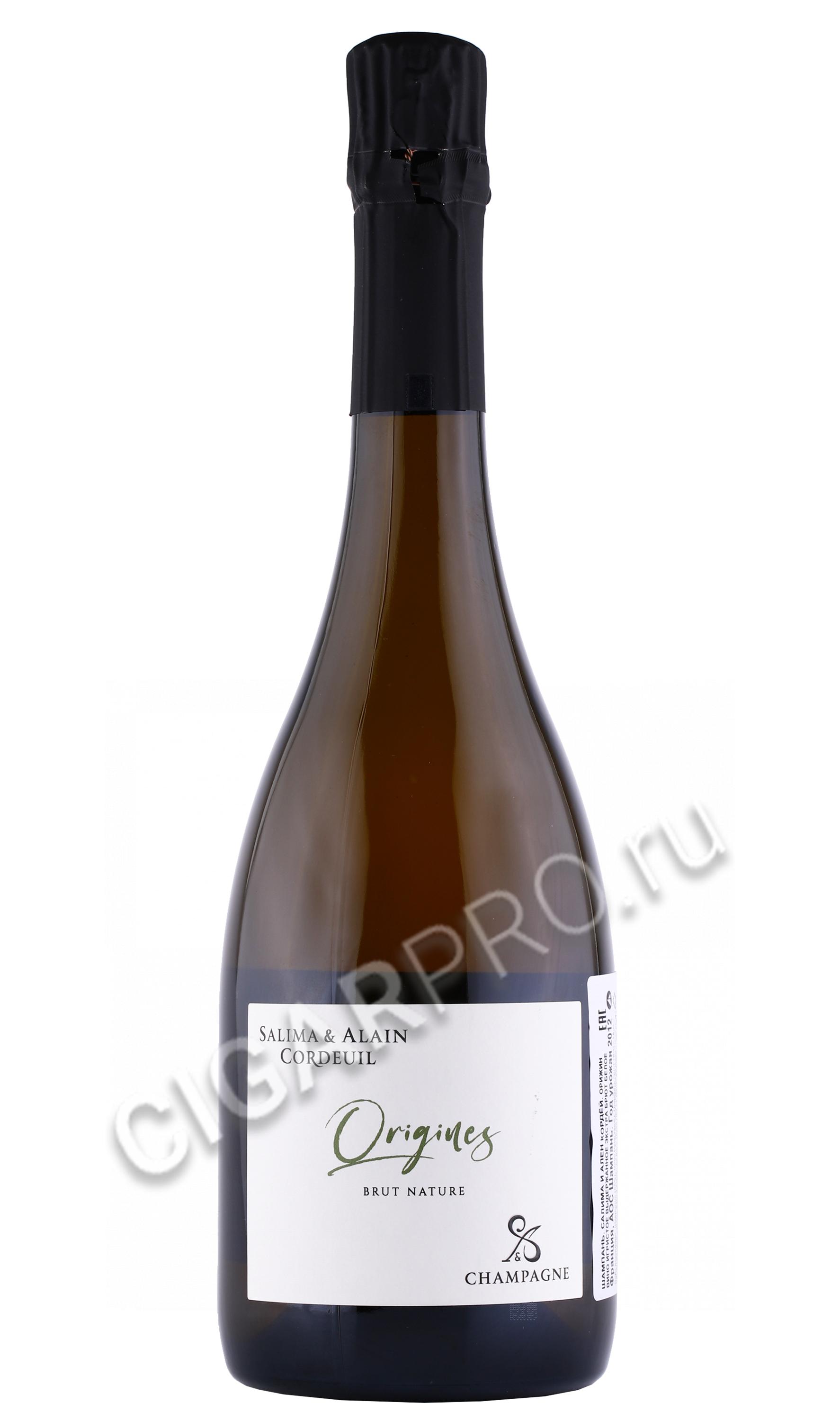 Salima et Alain Cordeuil Origines 2012 Шампанское Шампань Салима и Ален Кордёй Орижин 2012г 0.75л