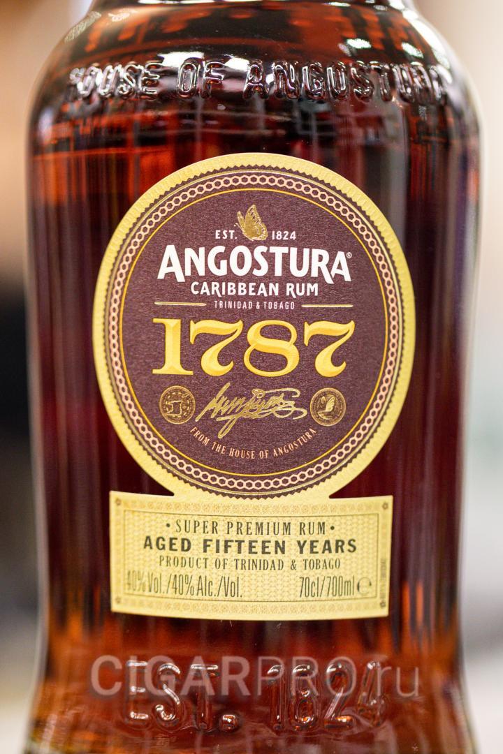 описание этикетки Rum Angostura 1787 Aged 15 years