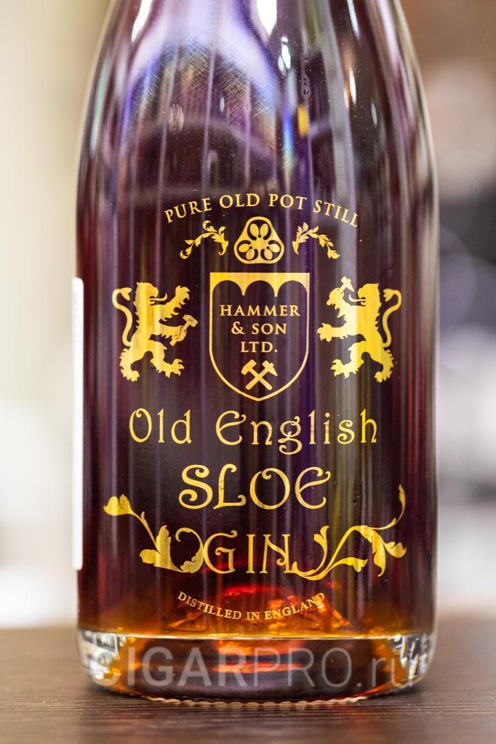 подробное описание этикетки джина Old English Sloe Gin