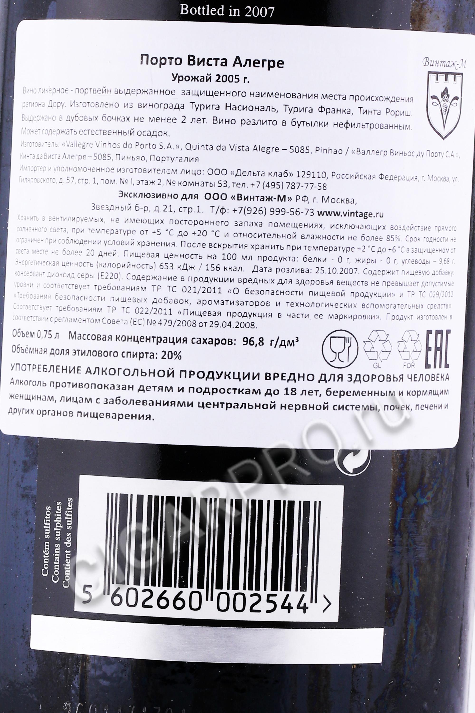 Бокалы виста алегре