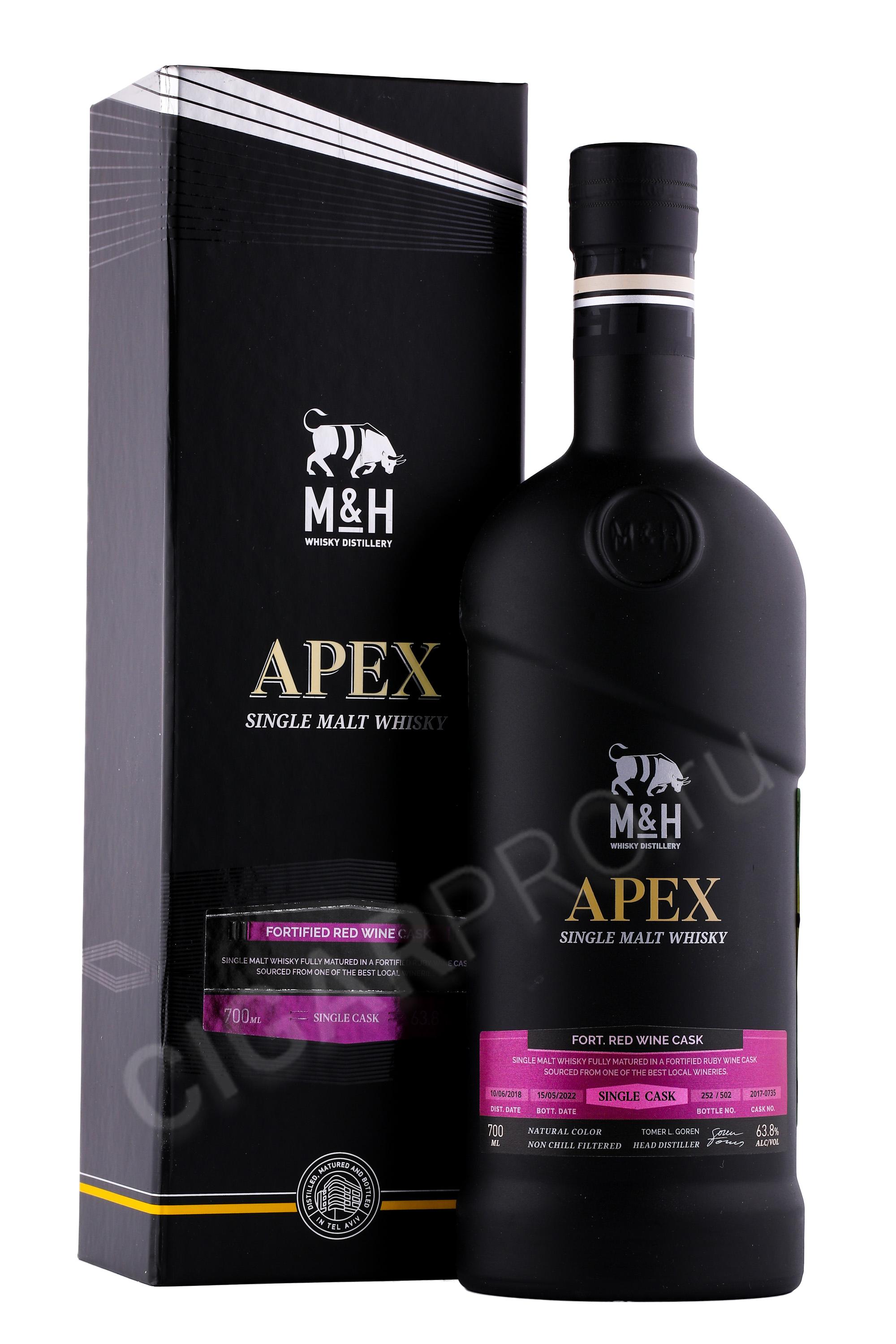M & H Apex Single Cask Fortified Red Wine Cask Виски Эм энд Эйч Апекс Сингл Каск Форифайд Ред Вайн Каск 0.7л в подарочной упаковке
