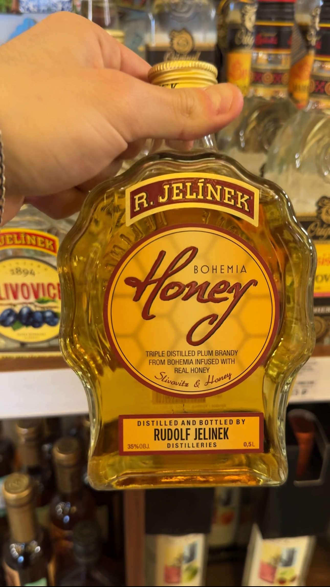 R Jelinek Honey Bohemia Ракия Сливовица Богемский Мед 0.5л