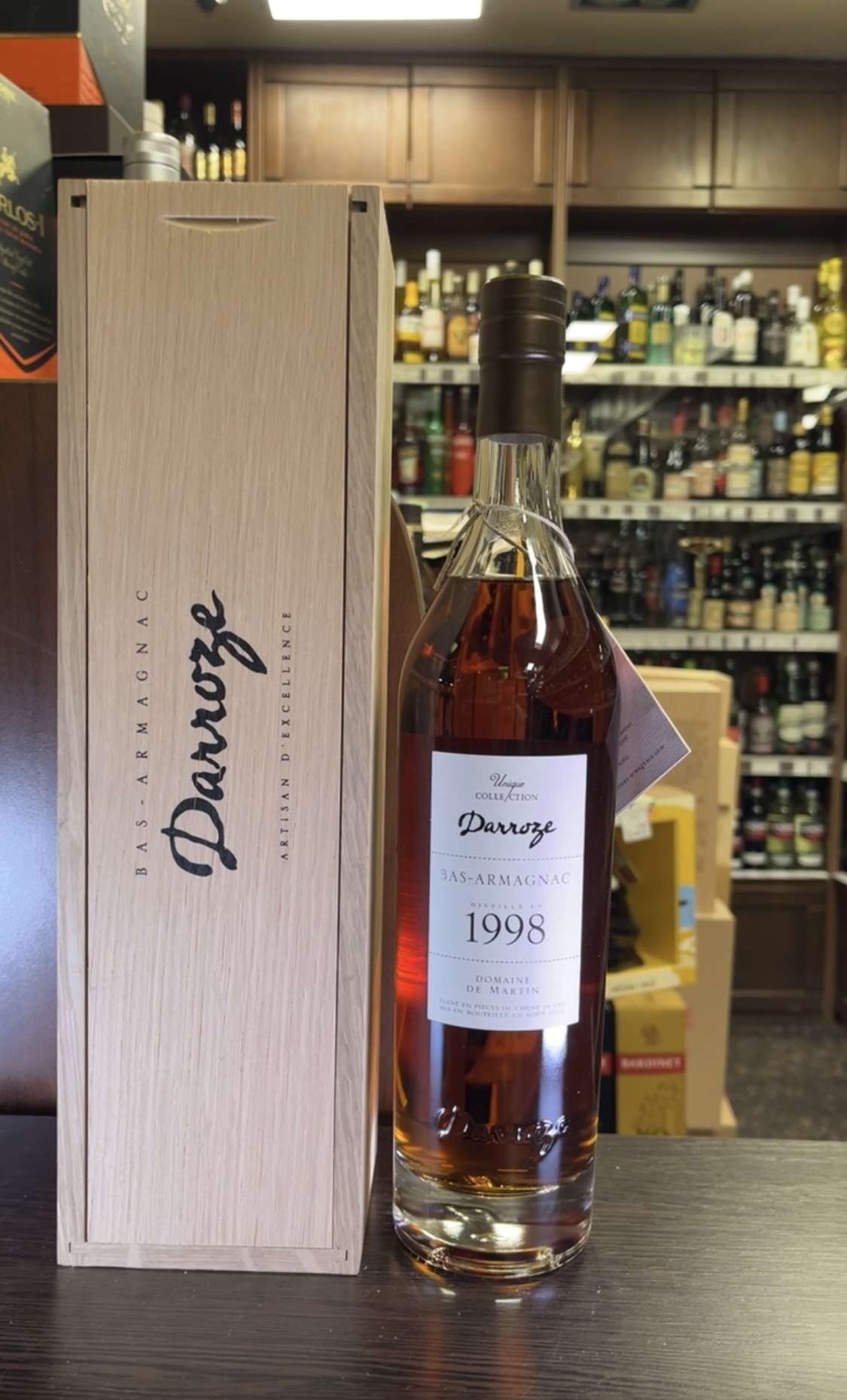 Darroze Bas Armagnac Unique Collection 1998 years Арманьяк Дарроз Баз Арманьяк Уник Коллексьон 1998г 0.7л в деревянной упаковке