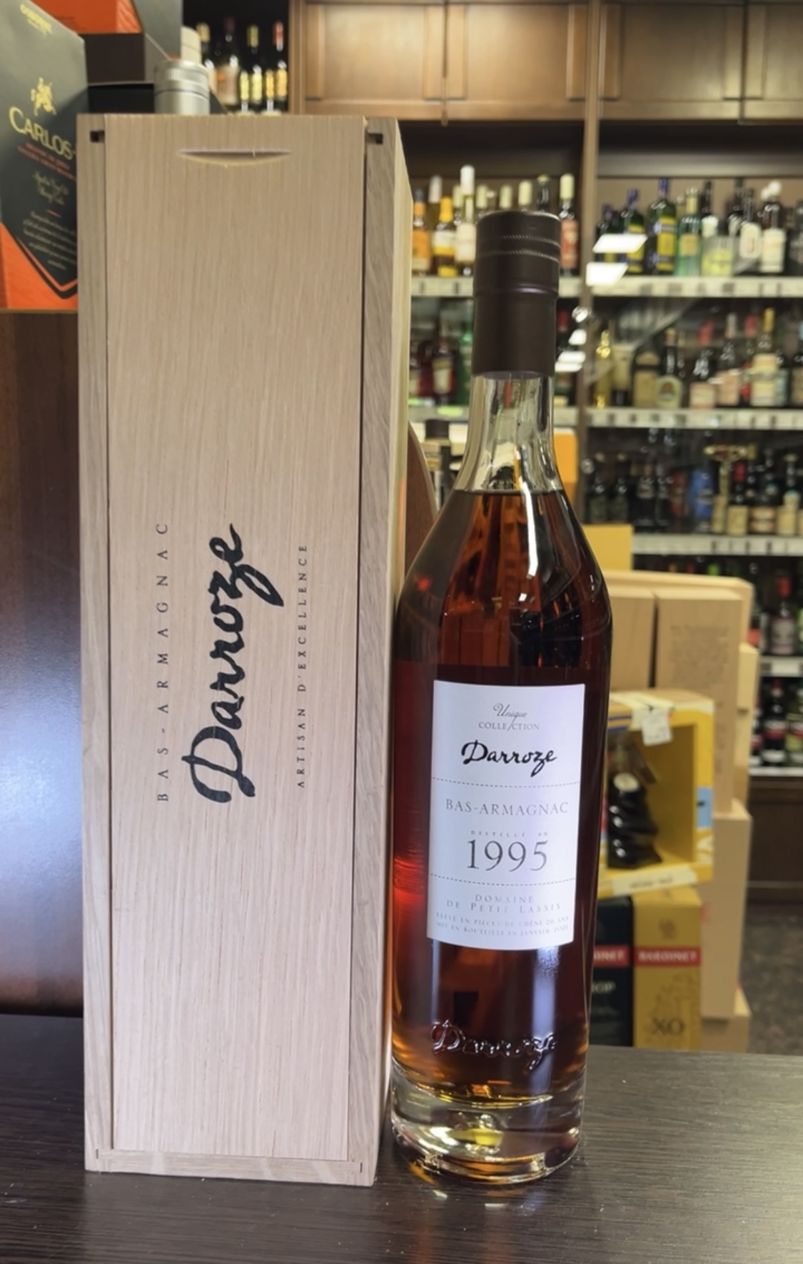 Darroze Bas Armagnac Unique Collection 1995 years Арманьяк Дарроз Баз Арманьяк Уник Коллексьон 1995г 0.7л в деревянной упаковке