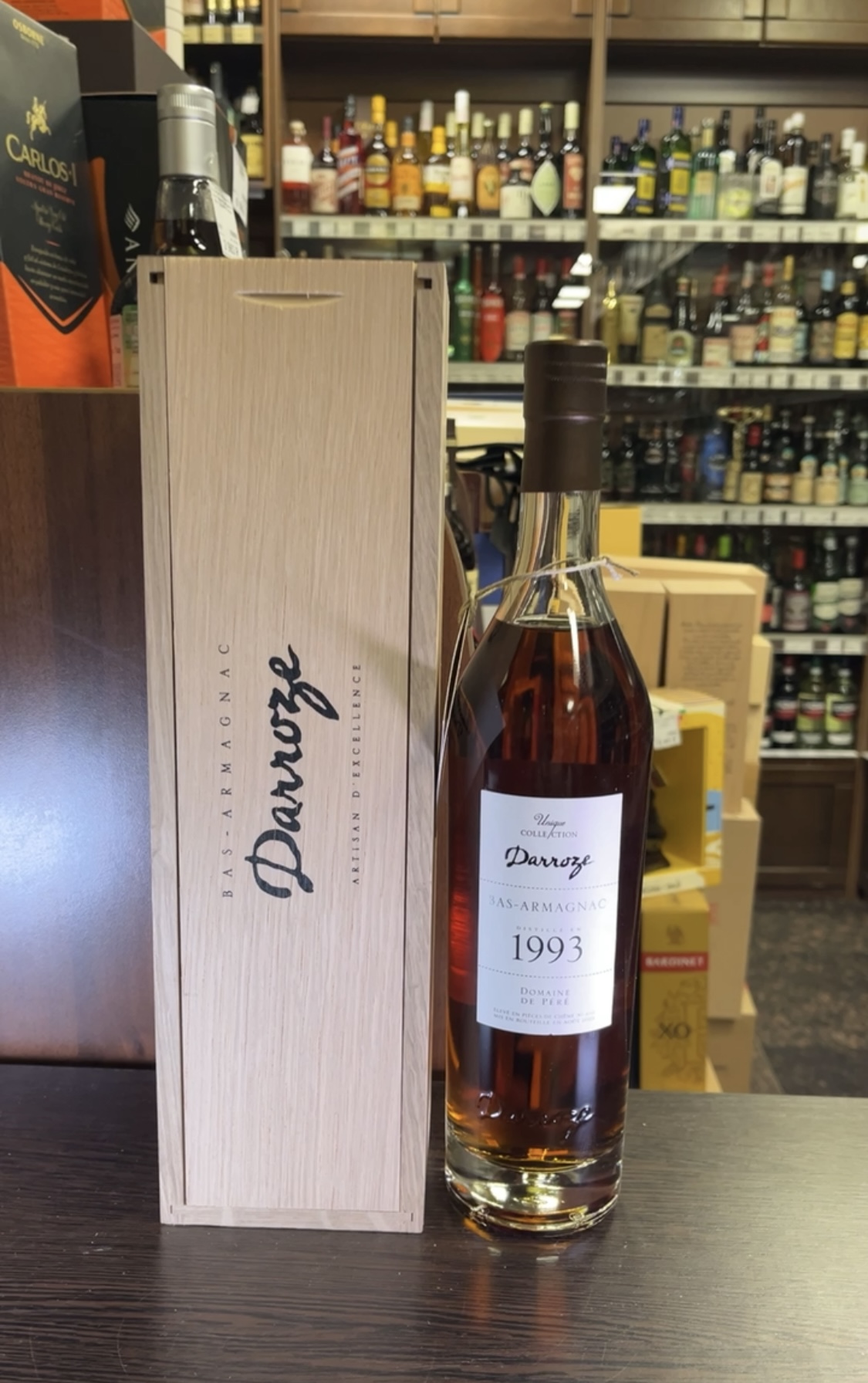 Darroze Bas Armagnac Unique Collection 1993 years Арманьяк Дарроз Баз Арманьяк Уник Коллексьон 1993г 0.7л в деревянной упаковке