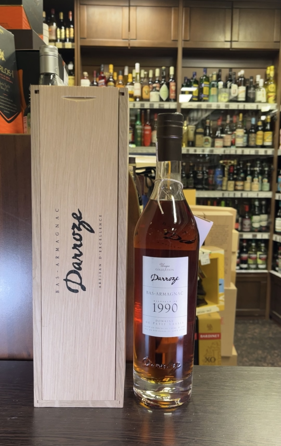 Darroze Bas Armagnac Unique Collection 1990 years Арманьяк Дарроз Баз Арманьяк Уник Коллексьон 1990г 0.7л в деревянной упаковке