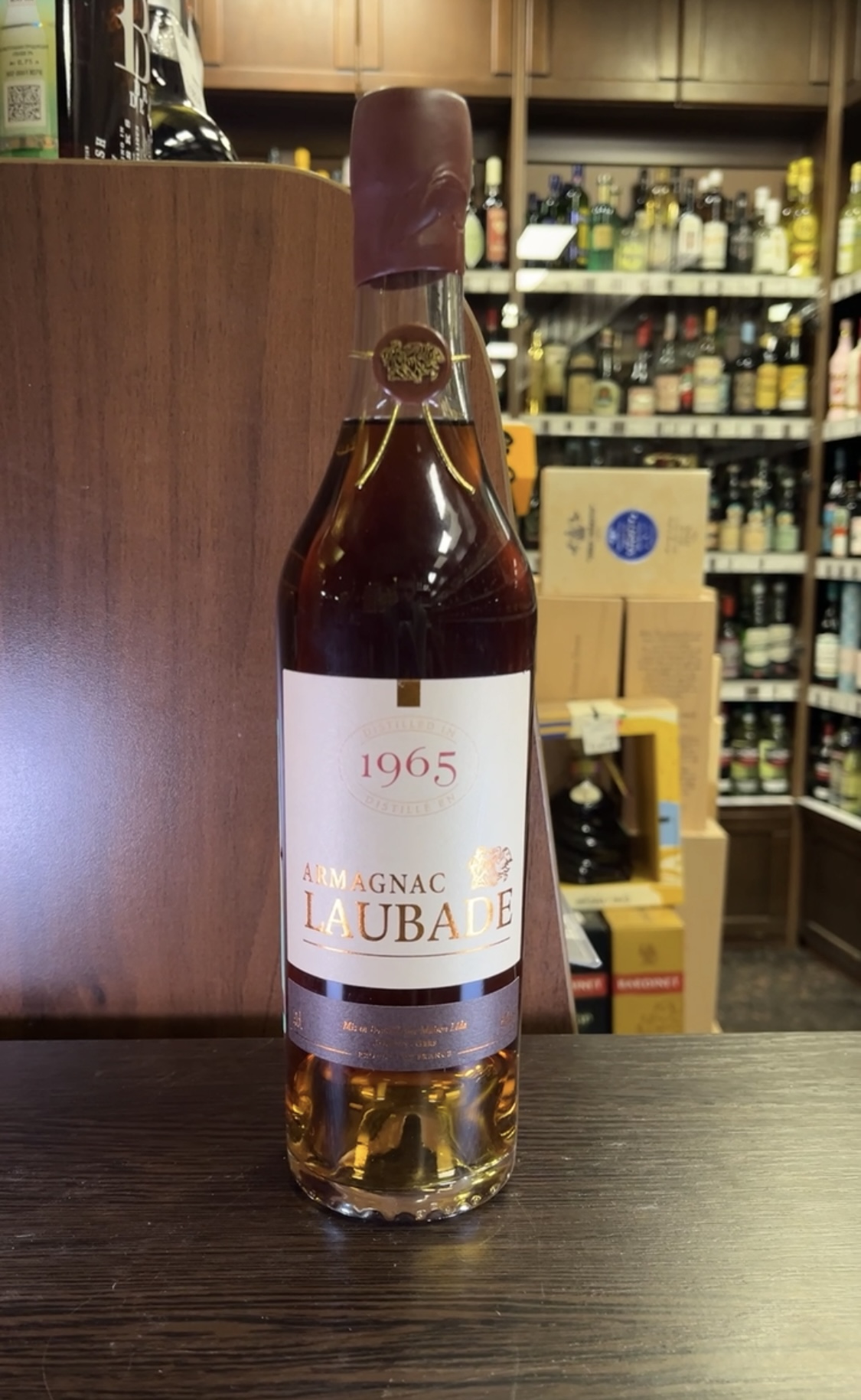 Chateau de Laubade Armagnac 1965 years Арманьяк Шато де Лобад 1965г 0.5л в деревянной упаковке