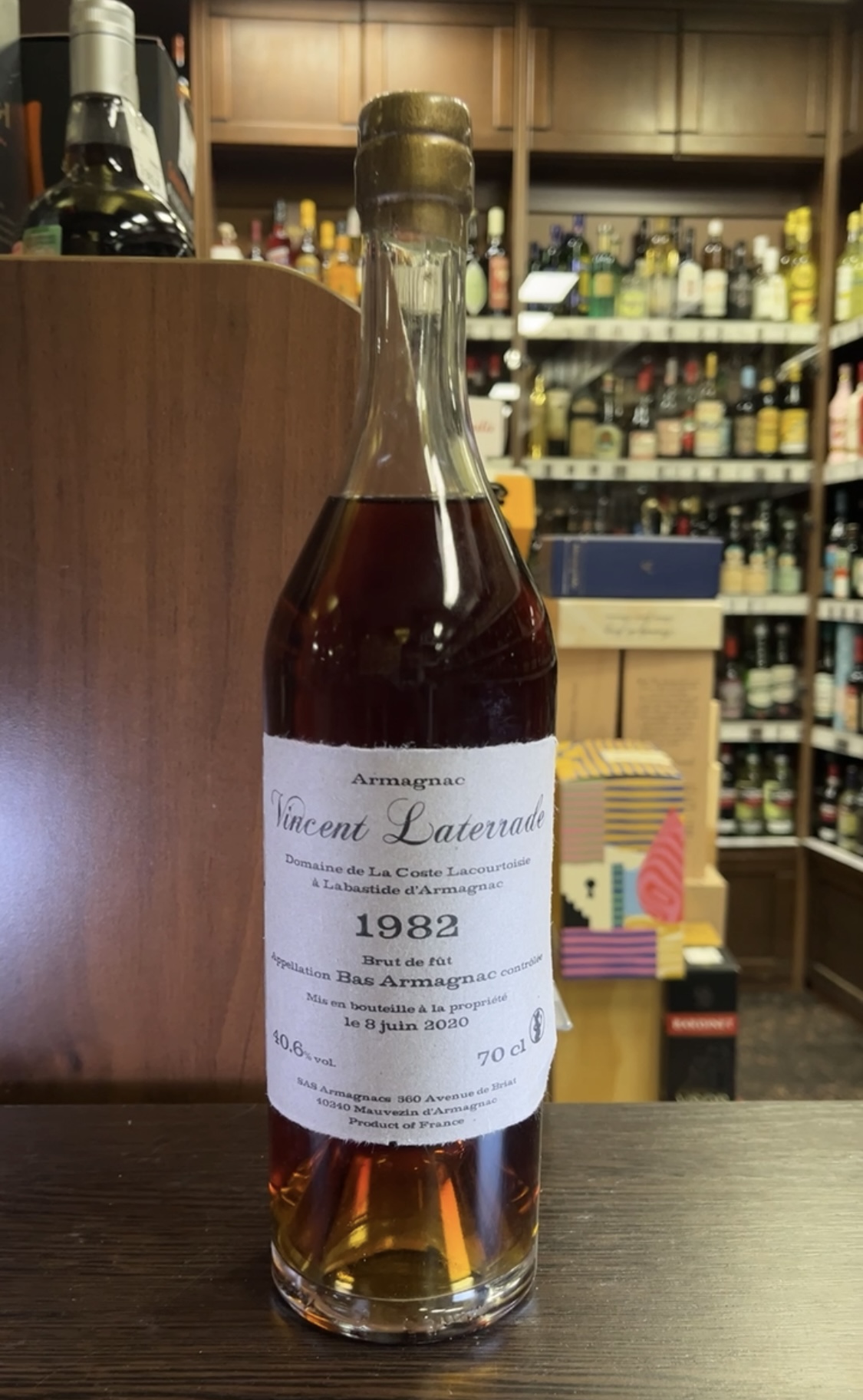 Vincent Laterrade Bas Armagnac brut de fut 1982 Арманьяк Винсент Латеррад Ба Арманьяк брют де фют 1982г 0.7л