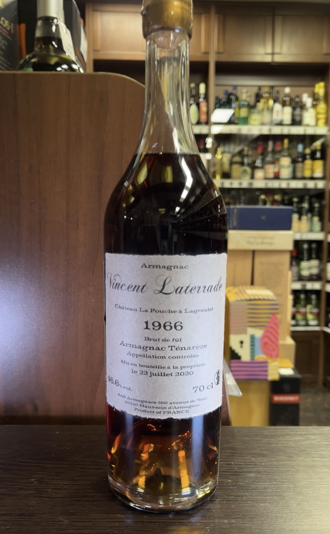 Fitte et Laterrade Chateau la Pouche a Lagraulet Armagnac Tenareze AOC 1966 years Арманьяк Винсент Латеррад АОС Арманьяк Тенарез брют де фют 1966г 0.7л