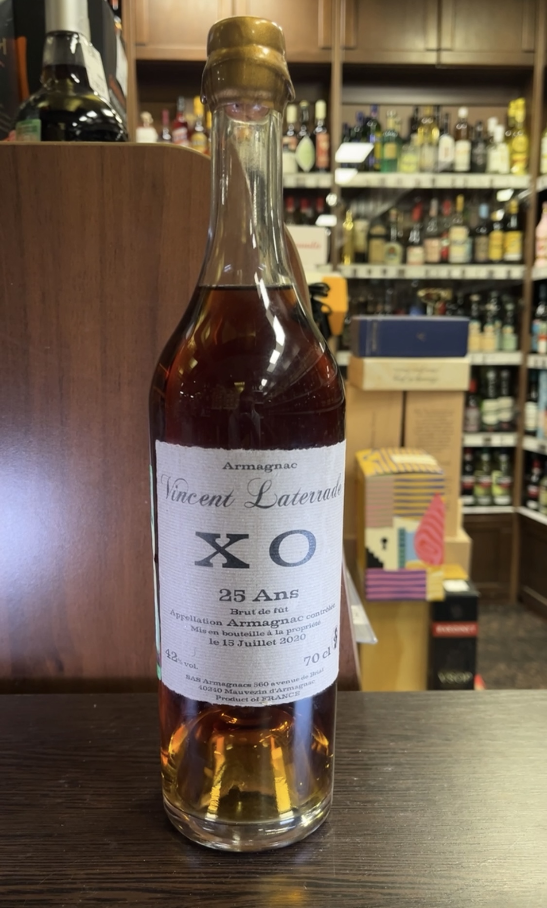 Fitte et Laterrade XO 25 Ans Armagnac AOC Бренди Арманьяк Винсент Латеррад АОС Арманьяк ХО 25 лет брют де фют 0.7л